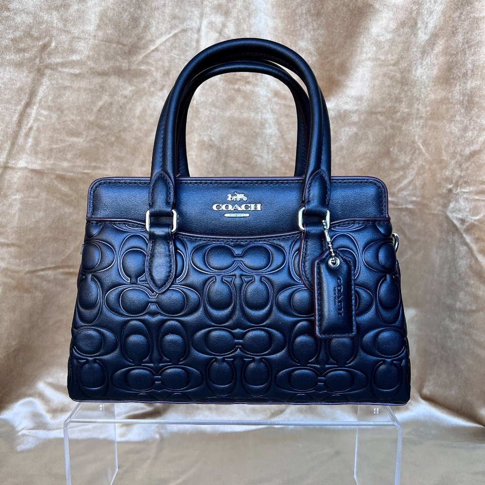 NWT Coach CM050 Mini Darcie Carryall with Signature Leather in Black